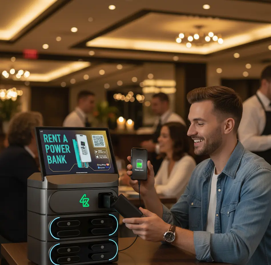 Een blije klant huurt een ChargeBuddy